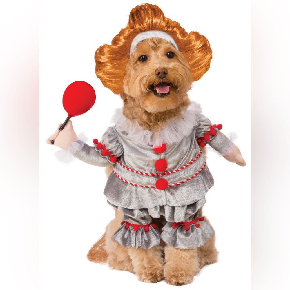 Medium sized Pennywise the Clown dog costume